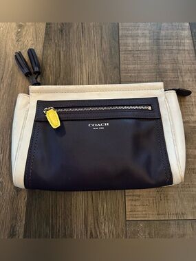 Coach Legacy Colorblock Large Clutch White, Purple & Yellow